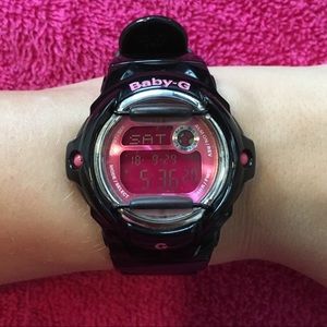 Casio Baby G pink and black digital watch